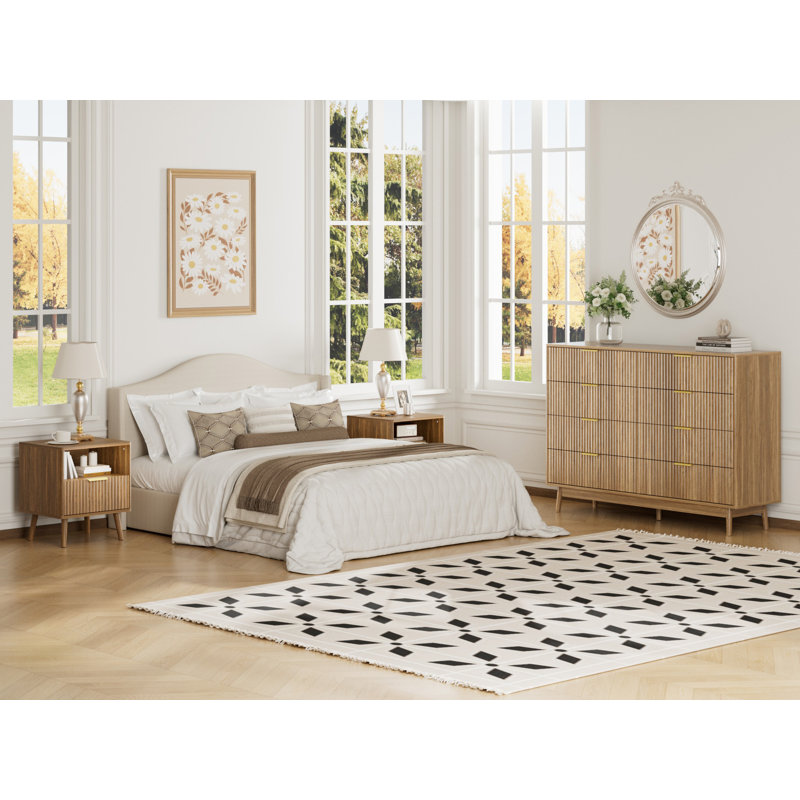 3-piece Bedroom Set (1 Dresser + 2 Nightstands) (set Of 3), Walnut