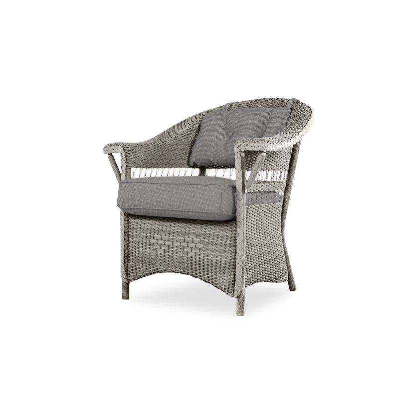 Nantucket Outdoor Dining Armchair, Rumba Straw, Pewter