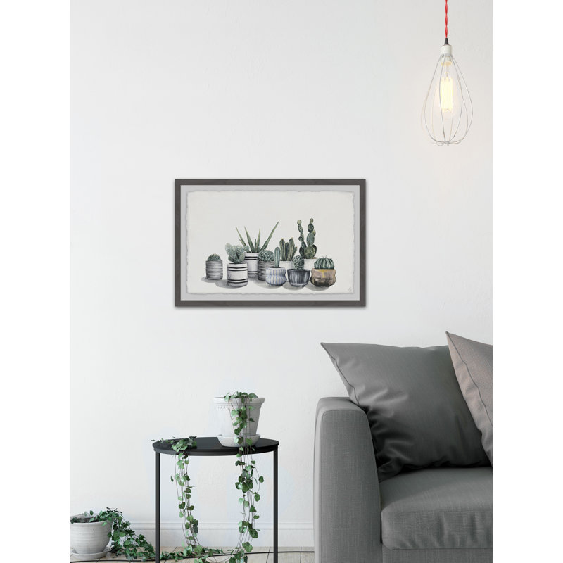 Succulent Desert - Single Picture Frame Painting, 38cm H x 45cm W 