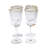 Hammered Wine Glass-Clear w/Gold Rim