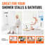 Chaise de douche antidérapante à hauteur réglable avec support dorsal pour personnes âgées et handicapées, capacité de 350 lb, idéale pour la sécurité et le confort de la salle de bain