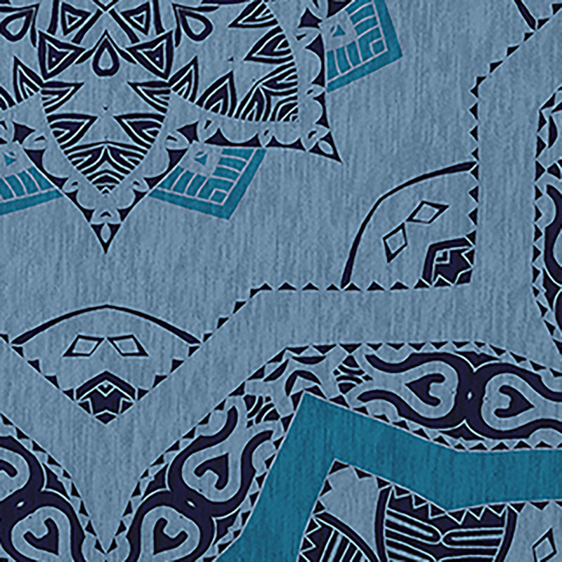 Tapis bleu en chenille tissé à la machine, Rectangle 2 pi x 3 pi