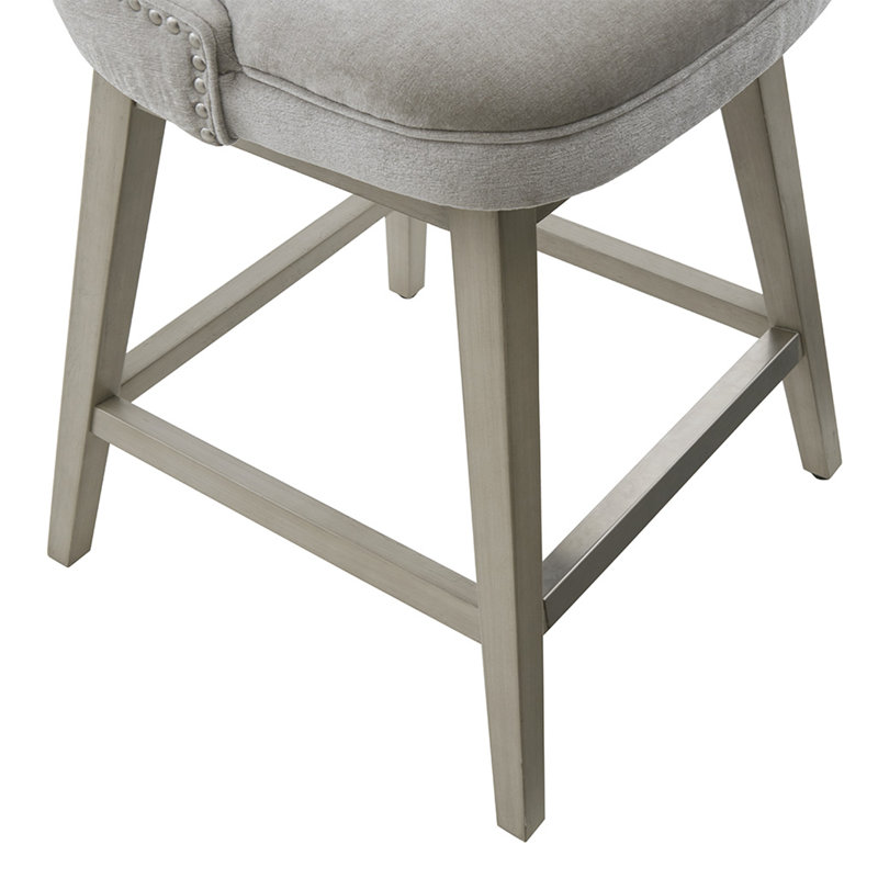 Tabouret de comptoir pivotant 25,75 po, Gris clair