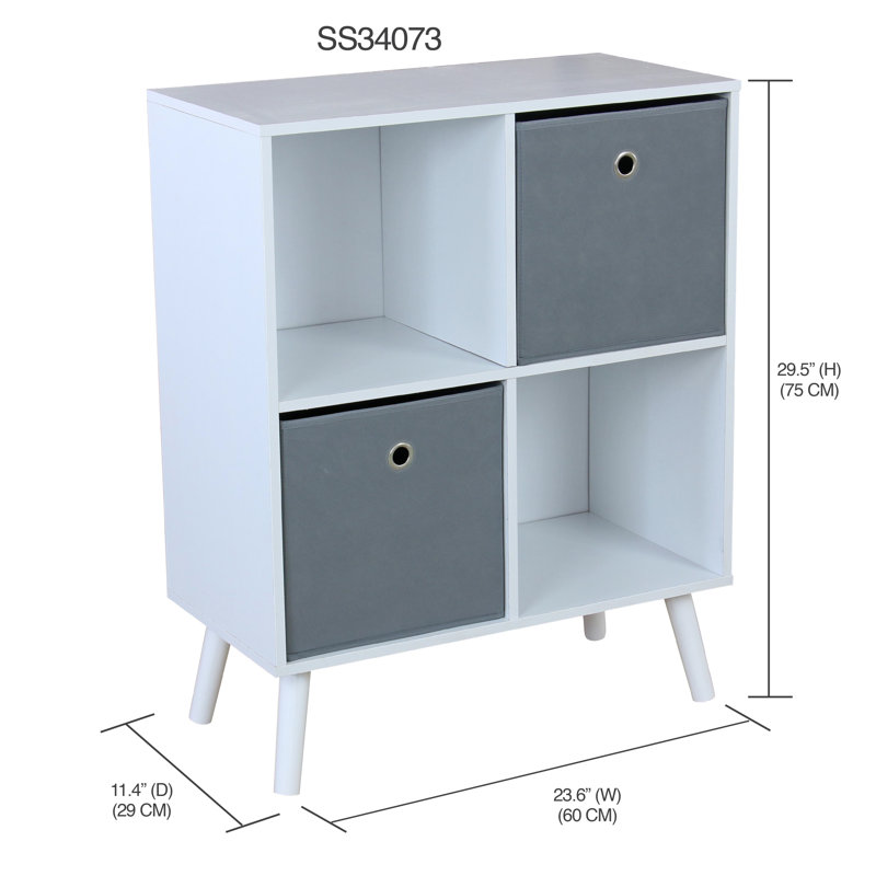 Organisateur 4 cubes Home Basics avec deux bacs, blanc