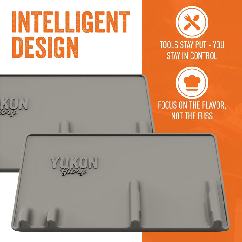 Paillasson Yukon Glory en silicone, pouvant accueillir 3 outils, Grey