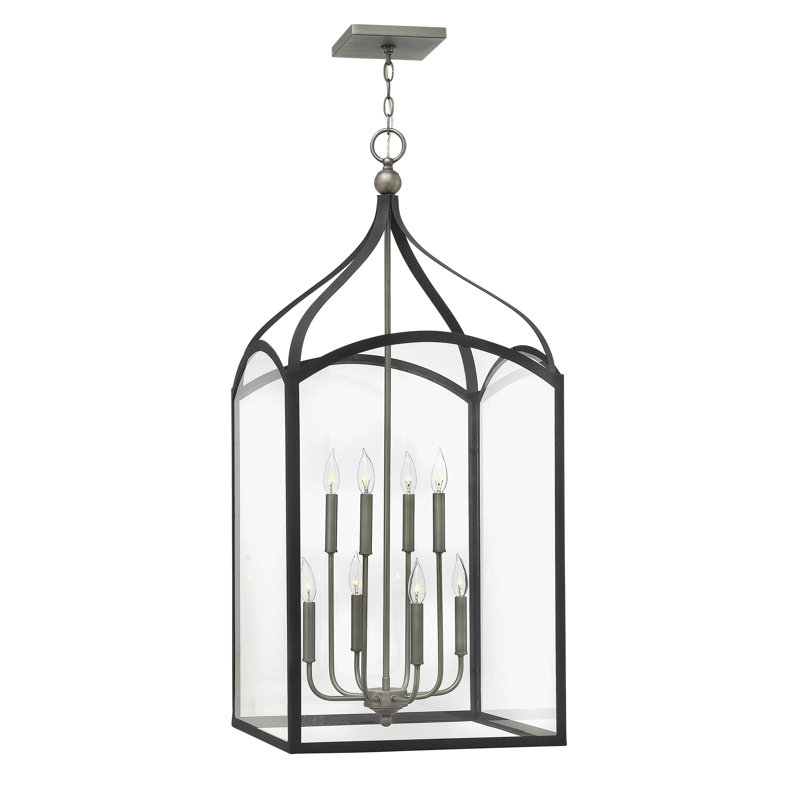 Lustre rectangulaire 8 lumières Hinkley, Zinc vieilli