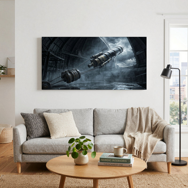 Ensemble de 1 tableau mural Steampunk Cannon sur toile, L 46 po x H 24 po, Toile tendue
