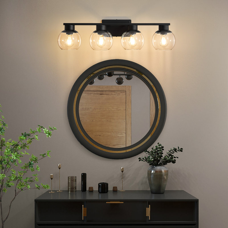 Luminaires de salle de bain à intensité variable Geneva, 4, Noir mat