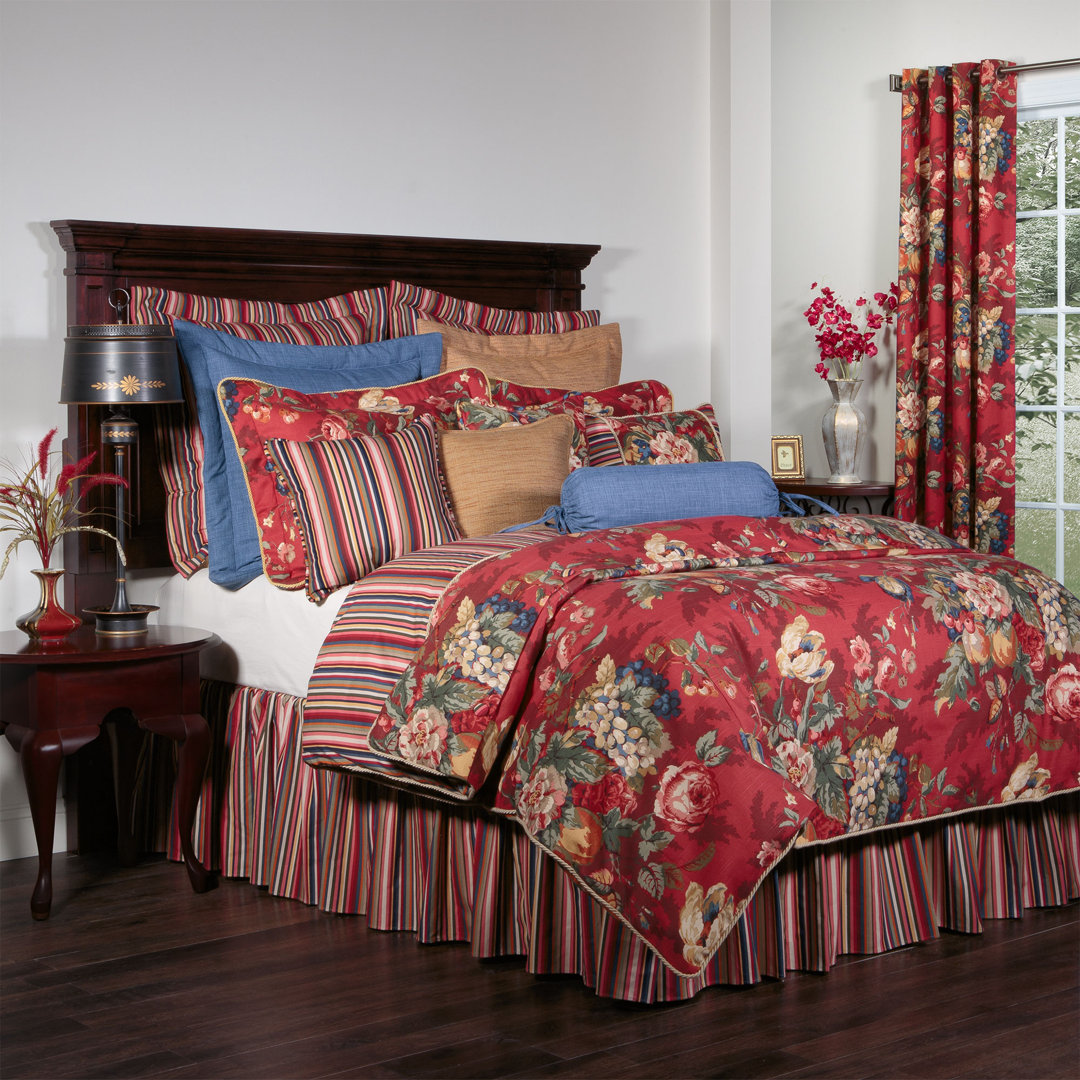Queensland Red Traditional Cotton Floral Duvet Thomasville At Home 