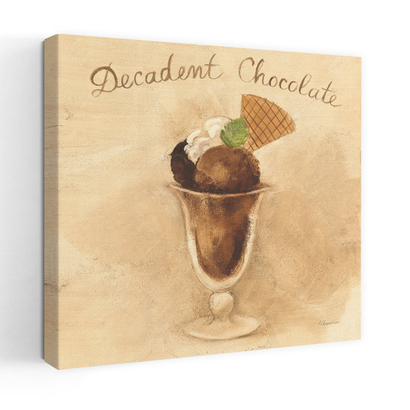 Contemporary Decadent Chocolate Sundae With Brown Chocolate Art, 18" H x 18" W