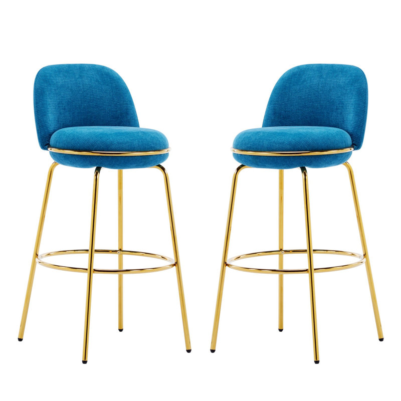Ensemble de 2 tabourets de bar rembourrés avec structure en métal
