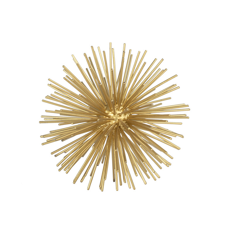Nova 4" Gold Sputnik Starburst Tabletop Sculpture, 4" H x 4" W x 4" D, Gold
