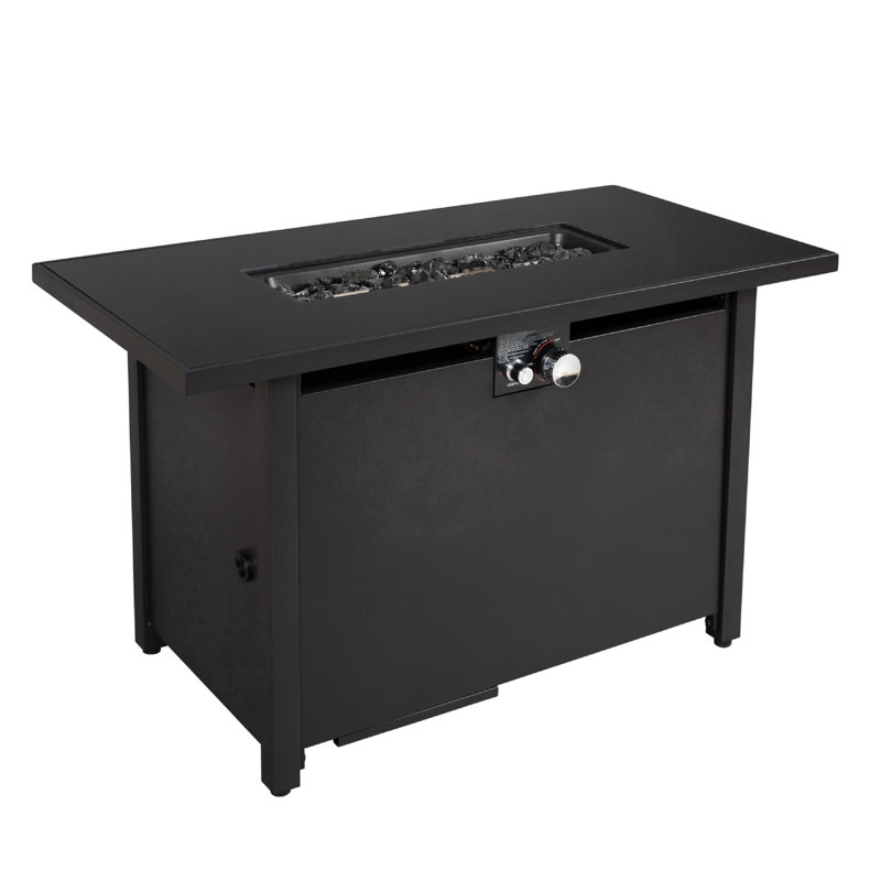 25'' H Outdoor Fire Pit Steel Table, 50000, Heat, Black, Modern Garden Bond Rust & Compilation