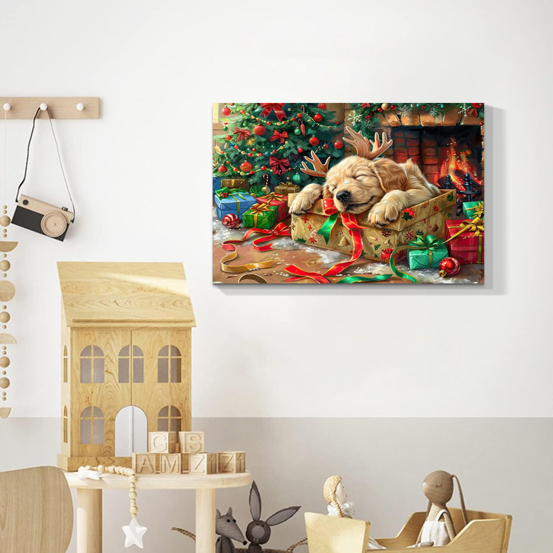 Arbre de Noël, art mural sur toile, H 18 po x P 1,5 po x l 24 po