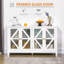 Buffet HOMcom, buffet avec 4 portes en verre trempé et tablette de rangement réglable, crédence, blanc