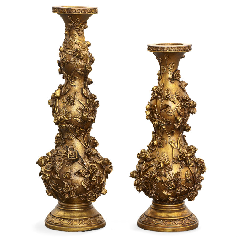 Ensemble de bougeoir 2 pièces golden jardins