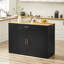 Grand îlot de cuisine avec armoire de rangement pour poubelle, table pour îlot avec tiroir et tablettes réglables, meuble-bar pour poubelle de 13 gallons, îlot de cuisine