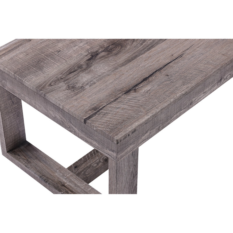 Table basse contemporaine contemporaine de style rectangulaire brun, brun clair et brun clair
