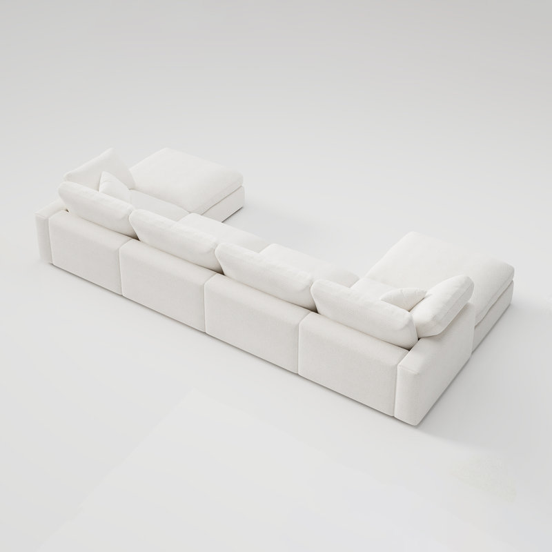 Canapé Abramson, H 36,2 po x l 156 po x P 78 po, Chenille blanche