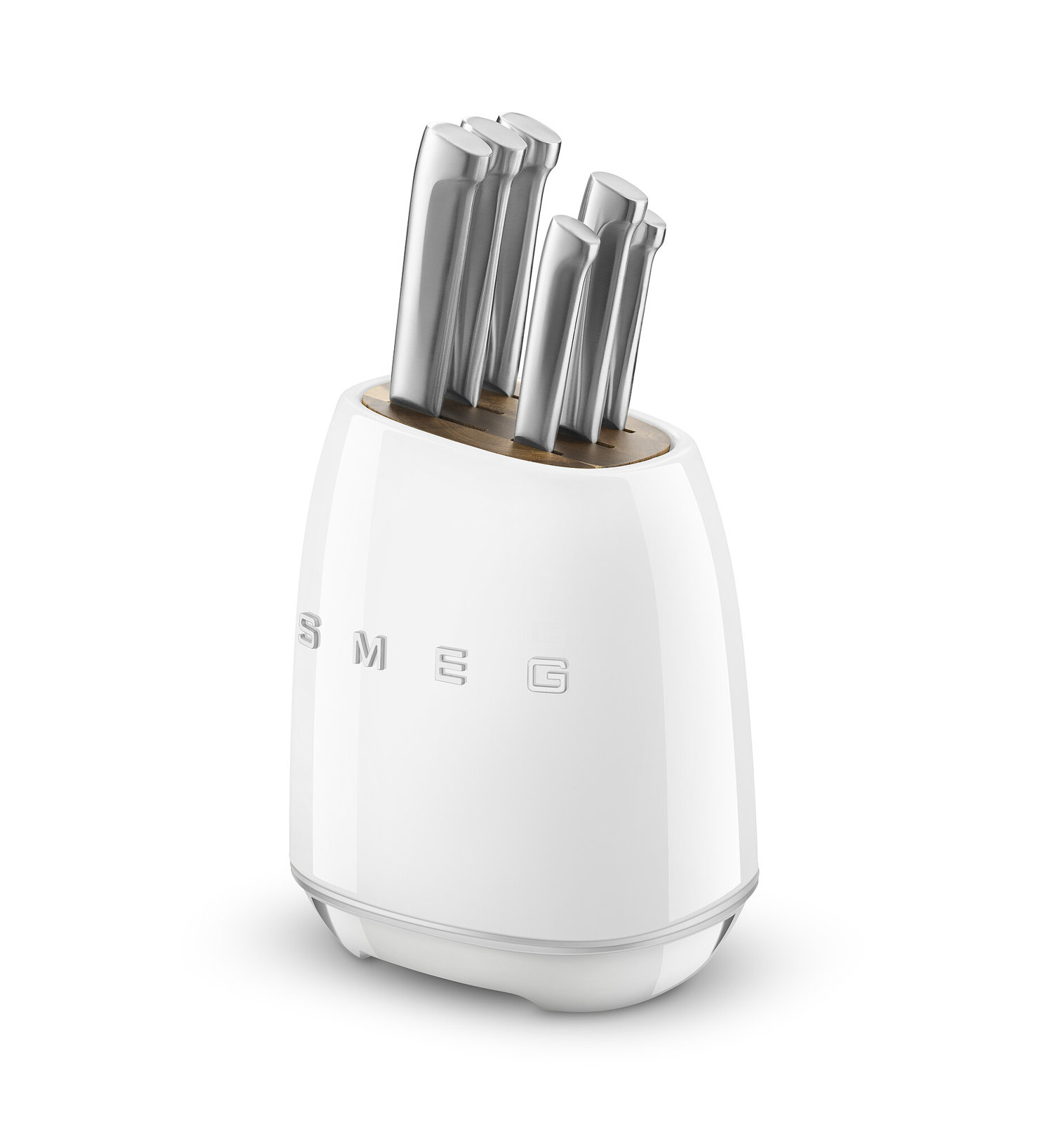 SMEG 7-Piece Kitchen Knife Block Set, White