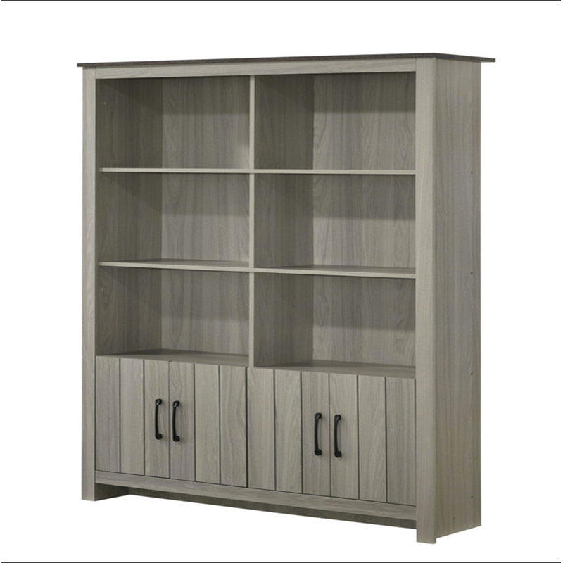 Bibliothèque en chêne gris N 47 "avec portes d'armoire Nilda