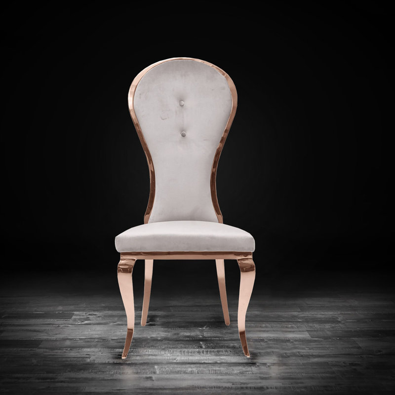 Fauteuil d'appoint en velours, Beige, Or rose