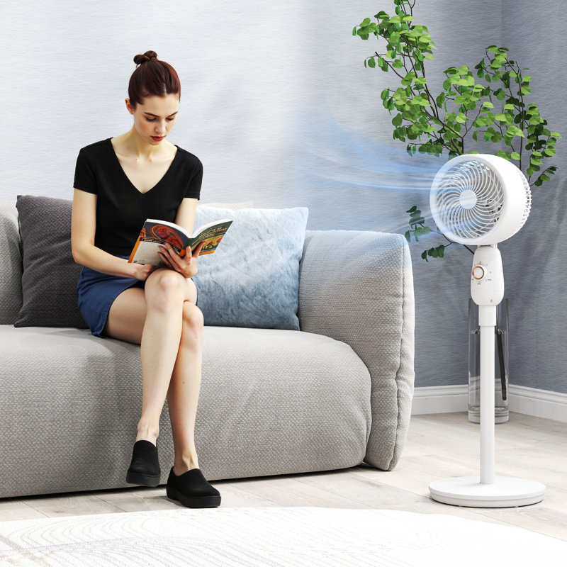 17 Stories 91cm Oscillating Pedestal / Standing Fan Fan, White