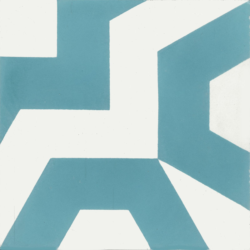 Dekko 8" x 8" Cement Patterned/Concrete Look Wall & Floor Tile, Aquamarine