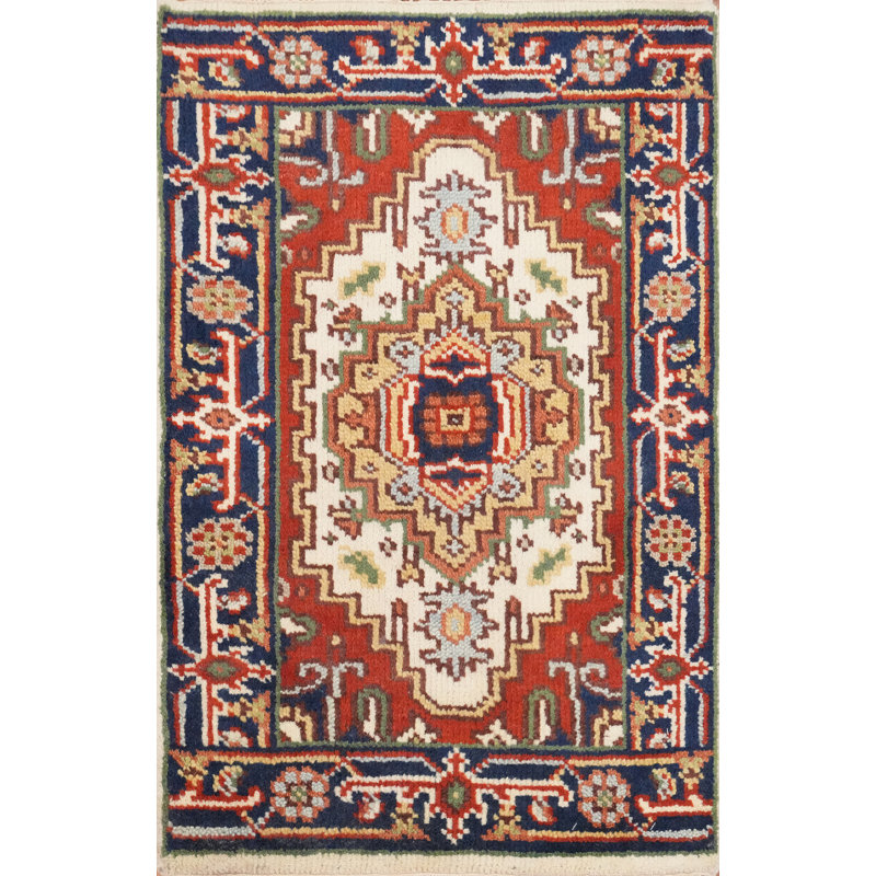 Tapis décoratif ivoire en laine 2 x 3