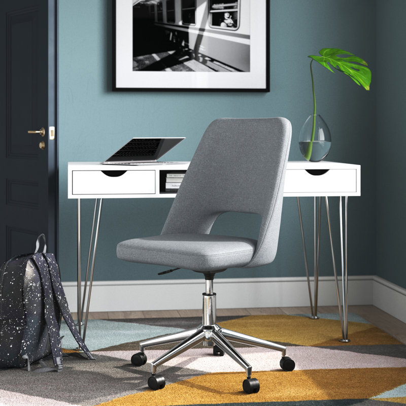 Amboy Linen Task Chair, Gray