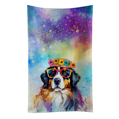 Bernese Mountain Dog Hippie Dawg Kitchen Towel