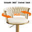 Ensemble de 4 tabourets de bar pivotants en velours, hauteur réglable moderne avec base en métal doré pour îlot de cuisine, beige-762102630-762102631