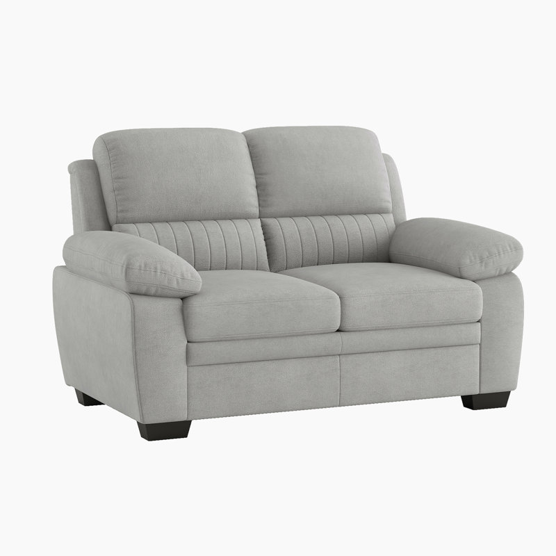 Mellitz 58'' Upholstered Pillow Top Arm Loveseat,  35" H x 58" W x 35.5" D, Light Gray 