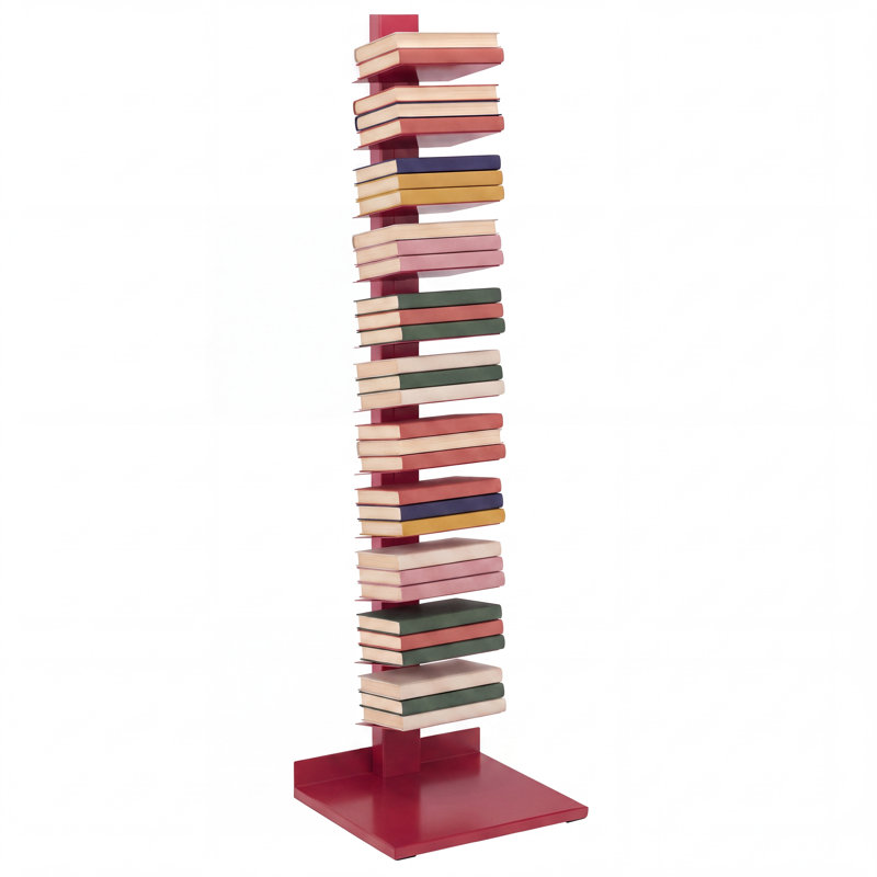 St Catherine Bookcase, Red, (11 Shelves) 55.25" H x 16" W x 14" D