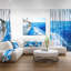 «White Sailing Yacht in Blue Sea», reproduction de photo sur toile tendue-64615266