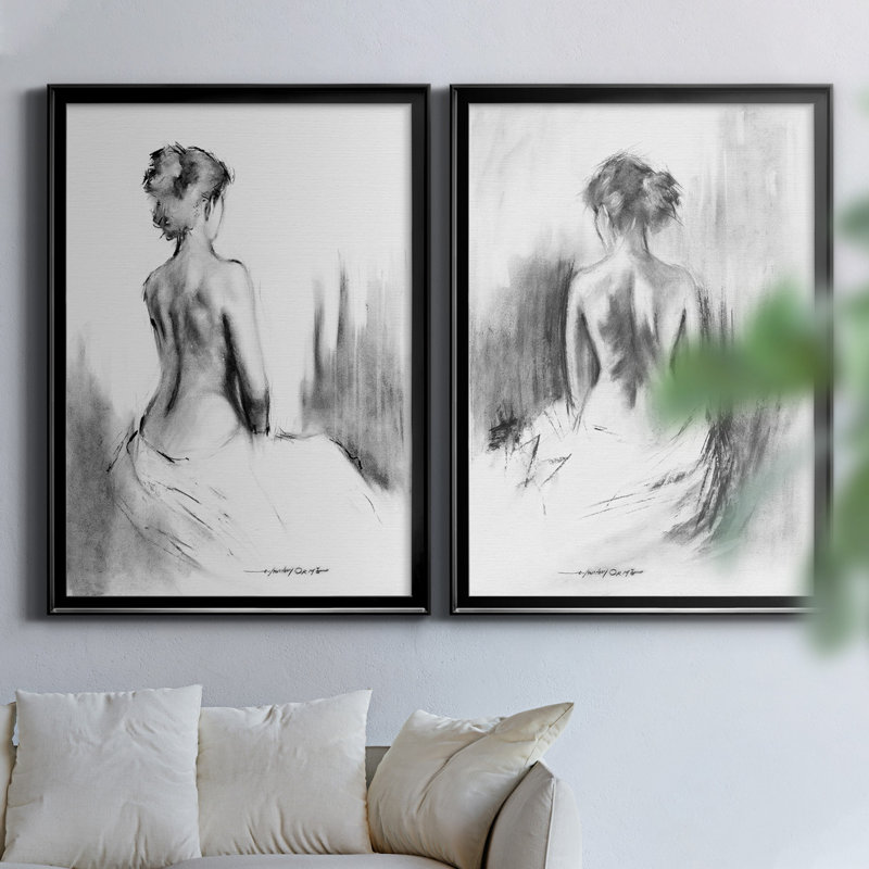 «Soft Silhouette I», ensemble de 2 reproductions d'art, H 31,5 po x l 47 po x P 1,5 po, H 22,5 po x l 61 po