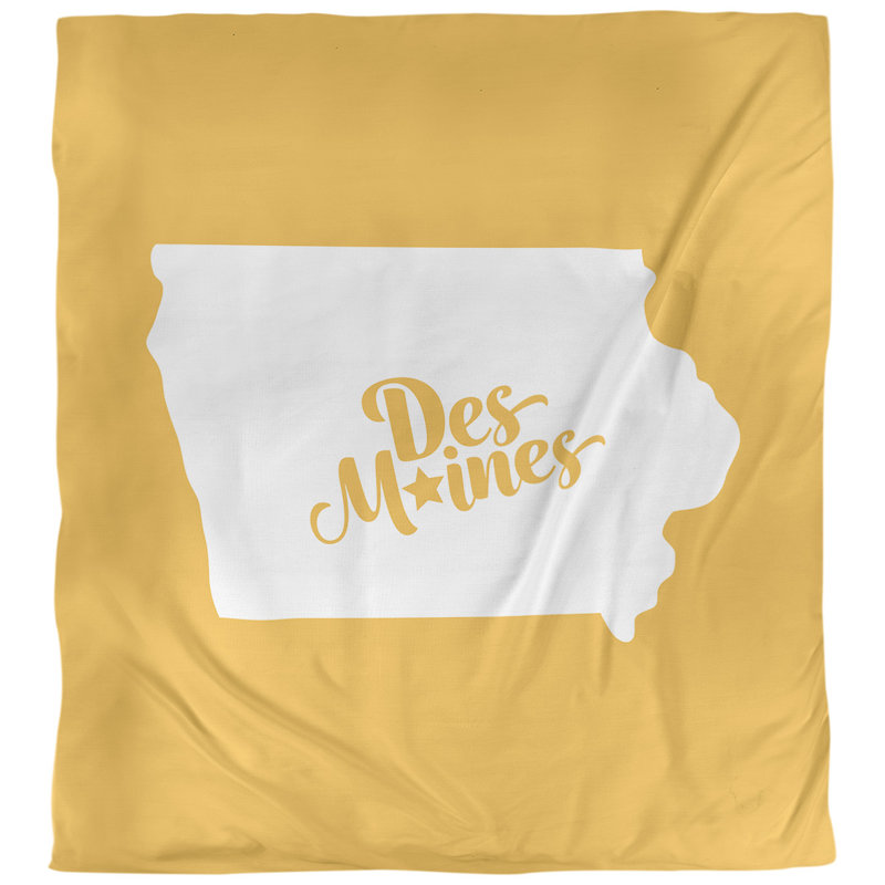Housse de couette de iowa des moines, Jaune, Polyester brossé