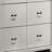 57"W White 6-Drawer Dresser With Black Handles-1350477307