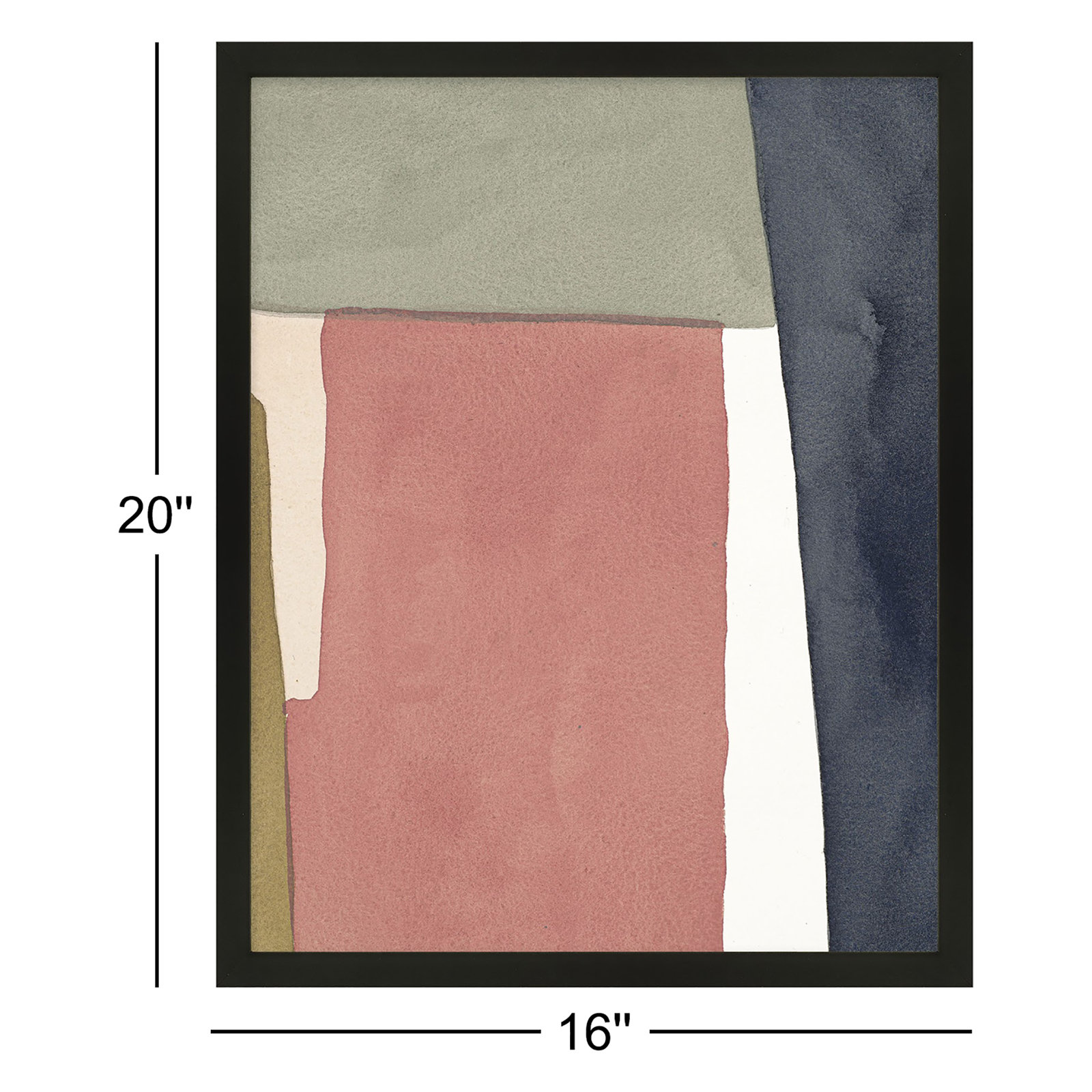 Warm Pink And Indigo by Julia Balfour, Black Framed Paper, 20" H x 16" W x 1.25" D