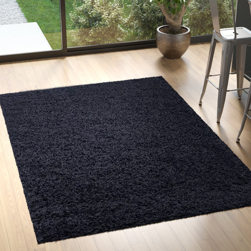 Esterly Shaggy Black Area Rug, Rectangle 160 x 230cm