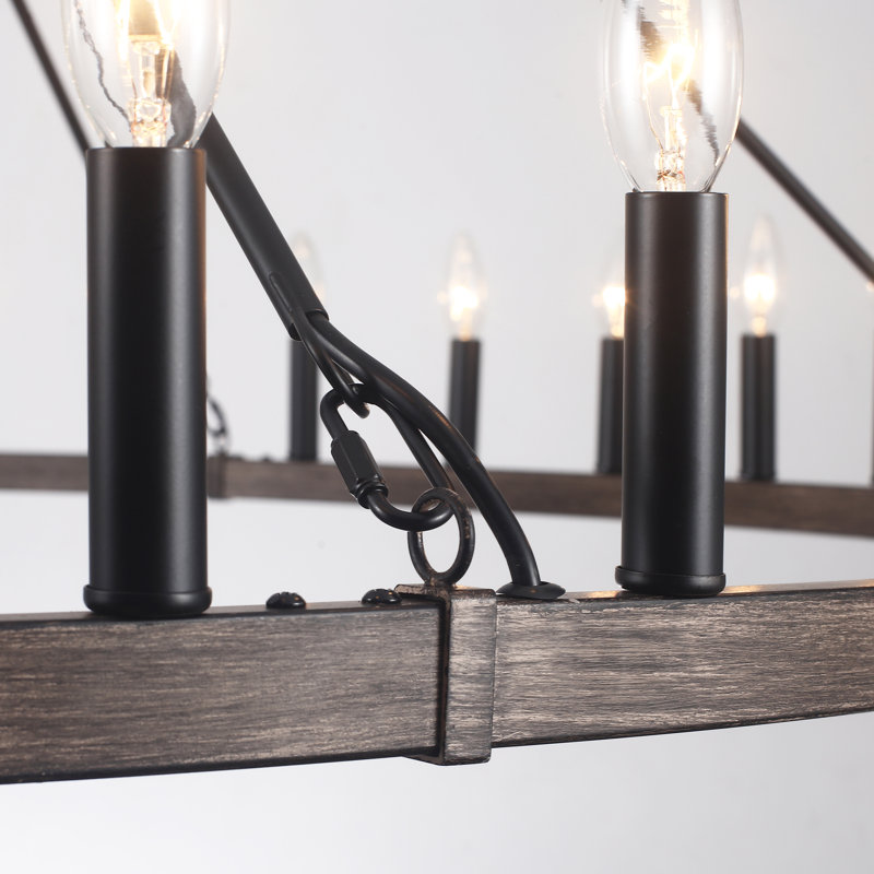 Yeraldine 36 Light Lagre Dimmable Wagon Wheel Chandelier Farmhouse Round Vintage Candle Style Light for Living Room, Foyer, Entryway