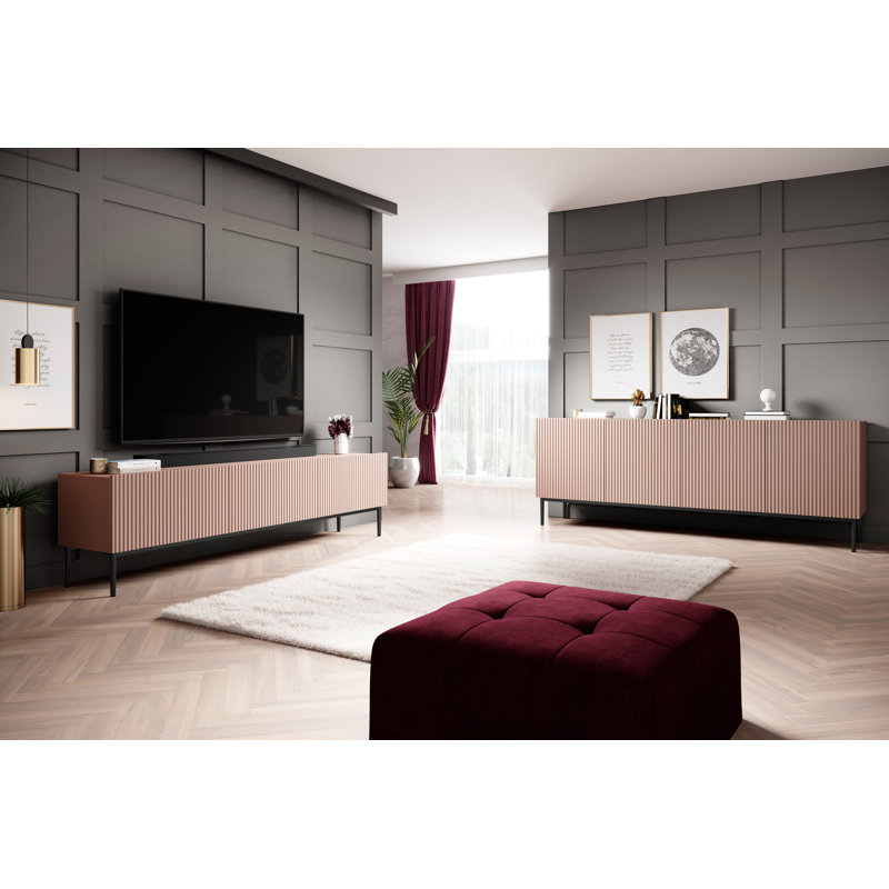 Sideboard 200 4D, Pink/Black