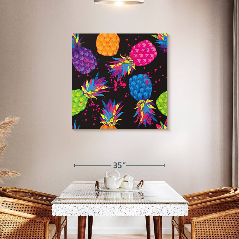 Yarlin Neon Pineapples, 36" H x 36" W