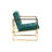 Radia Tufted Velvet Upholstered Armchair – Modern Accent Armchair with Gold Sled Base, Perfect for Dining or Lounge Seating-974993673