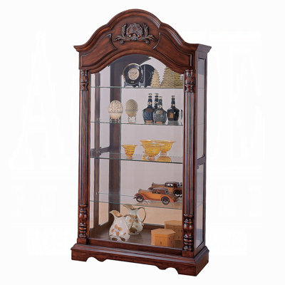 Vitrine en cerisier avec éclairage intérieur et panneaux de verre Denton