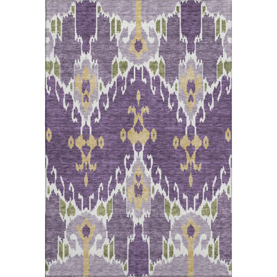 Premium Machine Washable Prisco Purple Rug