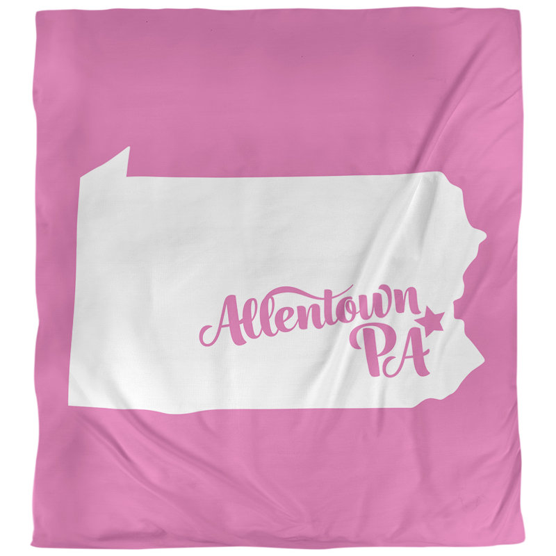 Housse de couette réversible Allentown Pennsylvania, Housse de couette pour grand lit, Rose, Microfibre
