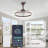 24'' Brown Ceiling Fan with Dimmable LED Light 3 Color Tone, 6 Speed Quiet DC Motor, App and Remote Control-1952076206