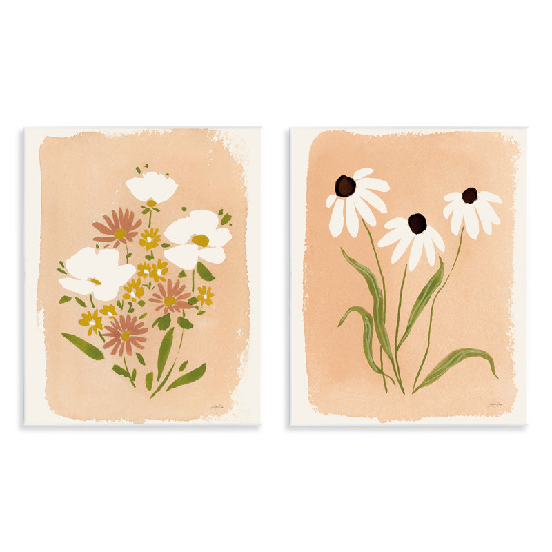 Ensemble de 2 plaques murales Wildflower & Daisy Treasures, design par Katrina Pete
