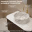 Meuble-lavabo flottant - comptoir en céramique blanche et comptoir en pierre (pré-assemblé, sans robinet)-301704984-301704990